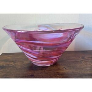 Vintage KOSTA BODA 
HEAVY SWIRL TEMPERA Strawberry southern
BOWL / Excellent